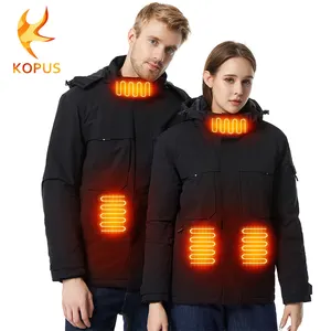 9 zones Winter Warm Hoodie Men Coats Waterproof Insulated Heated Jacket Usb Battery Pack Heated Vest Jackets
