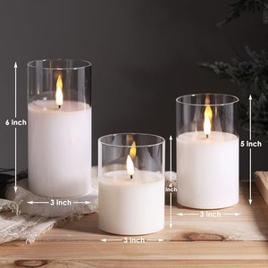 Velas en Frascos de Vidrio con Llama Realista 3D, Funcionamiento con Batería, Control Remoto, Luz Blanca Cálida, para Decoración del Hogar y Bodas - Product Image 2