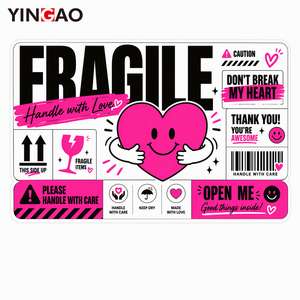 Etiquetas Adhesivas Personalizadas, Resistentes al Agua, Kawaii, Lindas, Frágiles, con Advertencia de Cuidado, con Forma de Corazón, Encantadoras y Duraderas - Product Image 5