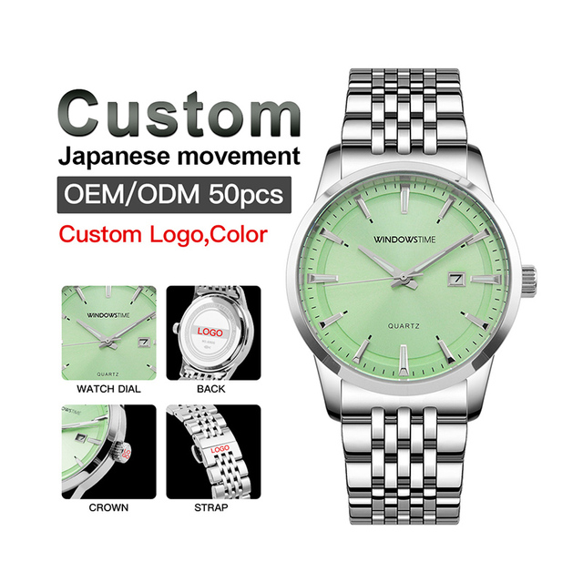 Luxury Stainless Steel Quartz Waterproof Simple MIYOTA Movement Couple Watch for Men and Women Lovers with Pointer Dial