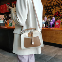 Nouveauté : Sac à main en cuir de vachette à motif litchi, sac fourre-tout décontracté à bandoulière pour femme, luxe populaire pour dames avec cuir véritable