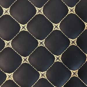 Tissu en PVC brodé avec différentes coutures, PVC matelassé, simili cuir pour la sellerie automobile - Product Image 5