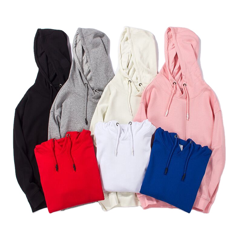bulk wholesale high quality 100% cotton french terry pink hoodie pullover sweatshirt print plain blank black men's hoodie