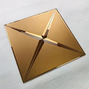Ubin Mosaik Logam Modern Tahan Lama dan Tahan Air untuk Dinding Ruang Tamu Hotel Villa Sebagai Latar Belakang 3D - Product Image 2