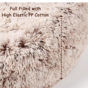 Venta al por mayor perro y gato mascota cama café, redondo suave <span class=keywords><strong>PP</strong></span> algodón relleno antideslizante parte inferior lindo oso garra diseño, lavable a máquina - Product Image 3