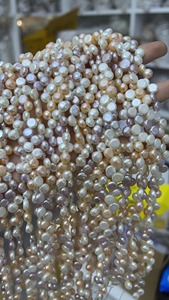 ไข่มุกบาร็อค AA ขนาด 7-9 มม. รูเจาะด้านข้าง ไข่มุกธรรมชาติ ขายส่ง ไข่มุกน้ำจืดธรรมชาติแบบเป็นเส้น - Product Image 3