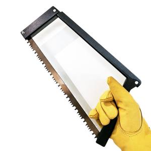 Scie pliante portable 35x5x4 cm en acier au manganèse, scie à main de camping en plein air, outil de coupe de bois durable noir - Product Image 2