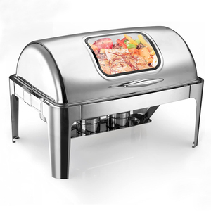 Chafing món ăn tự chọn thiết lập, máy chủ tự chọn và hâm nóng với mềm-đóng cửa có thể nhìn thấy nắp, phục vụ thức ăn hâm nóng cho các bên tự chọn - Product Image 3