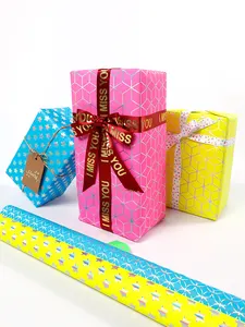 New Wrapping Paper 43*300 Cm Hot Stamping Roll Gift Wrap Paper Package