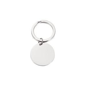 New Style Round Disc Blank Mirror Polished Stainless Steel <b>Keychain</b> for DIY <b>Custom</b> Logo Name Women's Mens <b>Keychain</b> - Product Image 1