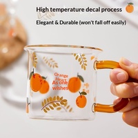 Tasse à petit-déjeuner en verre borosilicate haute résistance, portable, avec anse, compatible micro-ondes et lave-vaisselle, pour lait et eau, idéale pour le bureau, résistante aux hautes températures