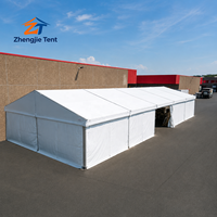 Tente d'entrepôt préfabriquée en alliage d'aluminium avec couverture en PVC imperméable, structure à travée libre, bâtiment de stockage temporaire pour exposition industrielle