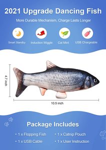 Pesce mobile Flopping elettronico <span class=keywords><strong>Cat</strong></span> Kicker automatico giocattolo per pesci <span class=keywords><strong>Catnip</strong></span> caricatore USB Pet pesce interattivo giocattolo per gatti - Product Image 3