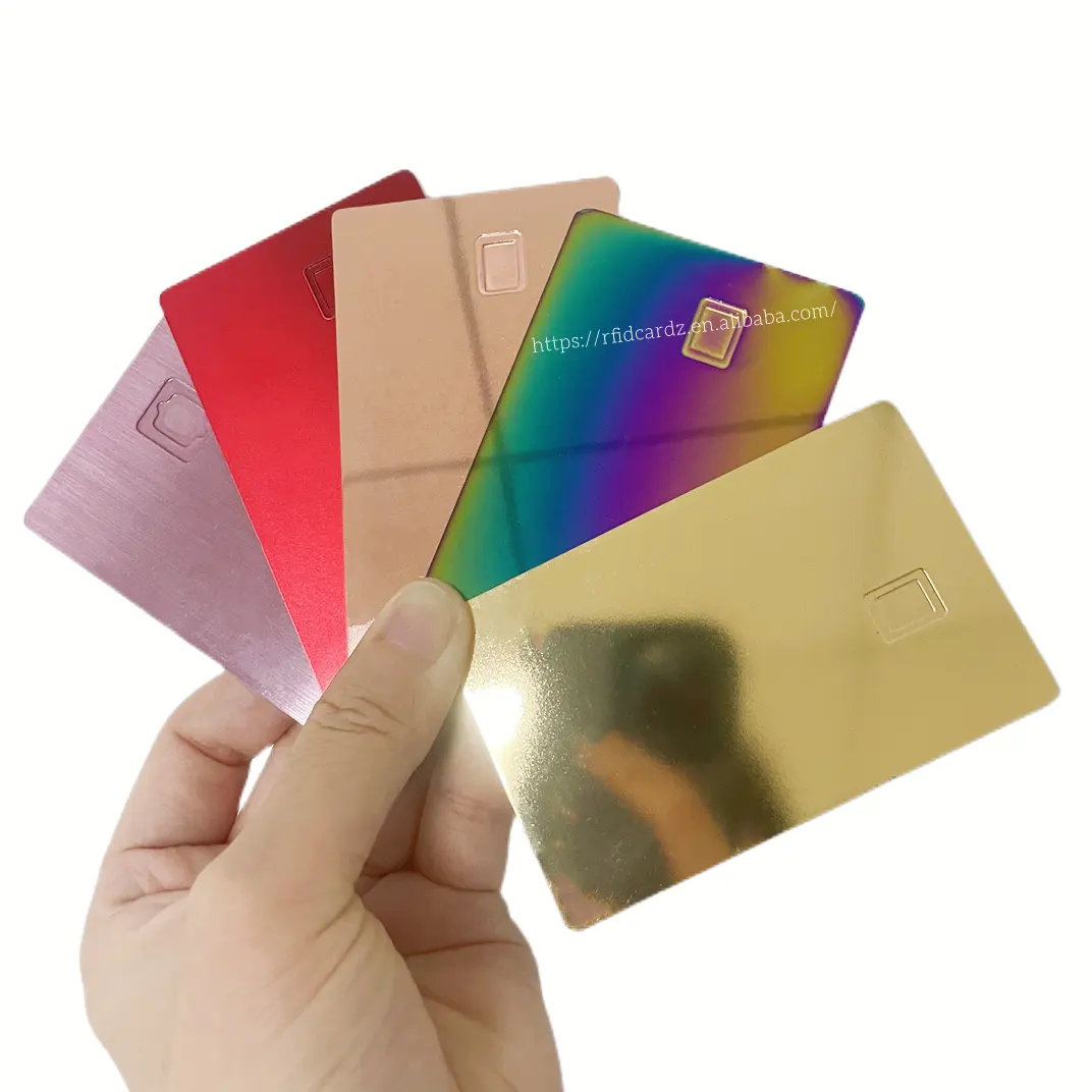 custom Blank Bank EMV Metal Credit Card Chip Slot etched blank metal credit card with magnetic stripe