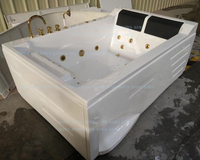 Bain à remous double avec éclairage et commande, chauffage pour bain à remous, utilisation intérieure, piscine à remous, jacuzzi