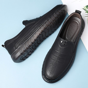 Mocasines de Cuero Casuales de Negocios para Hombre, con Suela de Goma, Color Gris Sólido, Hechos en Wenzhou - Product Image 4
