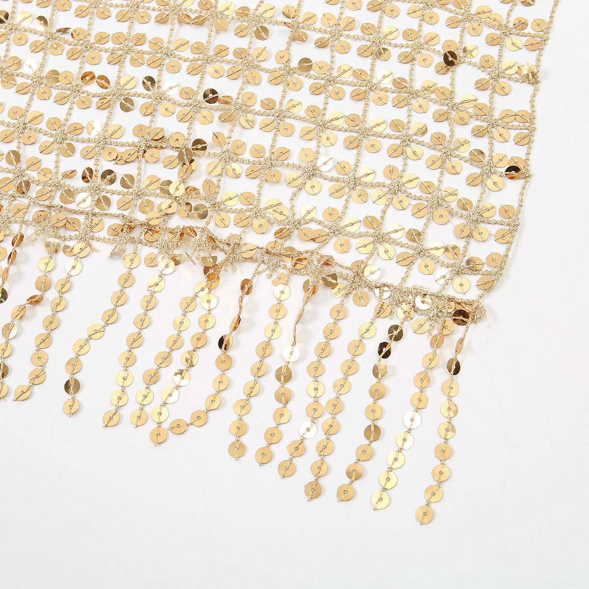 Women Luxury Sequin Deco Wraps Fringed Bride Bridesmaid Wedding Cape Vintage Golden Sparkle Fringe Scarf Party Shawl · image 5