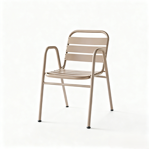 Chaise <span class=keywords><strong>Yum</strong></span> moderne en alliage pour l'extérieur |   Cadre en aluminium robuste, résistant à la décoloration et empilable pour les hôtels, les piscines, les cafés et l'usage commercial - Product Image 4