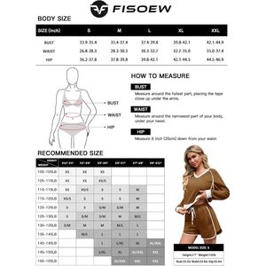 Fisoew Conjunto de chándal de 2 piezas para mujer, sudadera corta con cuello en V, pantalones cortos de cintura alta, conjunto informal holgado para entrenamiento de primavera - Product Image 6