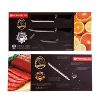 Ensemble de 4 couteaux de cuisine écologiques de haute qualité, couteaux à steak, couteaux de cuisine avec manche en plastique noir, vente en gros à prix réduit