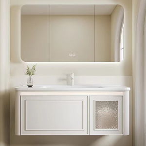Meuble de salle de bain de style français, design moderne, lavabo d'hôtel, meuble-lavabo avec miroir - Product Image 4