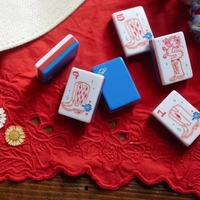 Tuiles de Mahjong en Mélamine Acrylique Modernes de Luxe Miss Cowgirl, Logo Personnalisé, Ensemble Américain 3 Couches Miss Mahjong