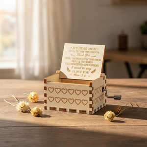 YIYU Caja de Música de Madera Grabada a Mano, Estilo Americano, You Are My Sunshine, Regalo para Esposo, Esposa, Día de la Mujer - Product Image 4