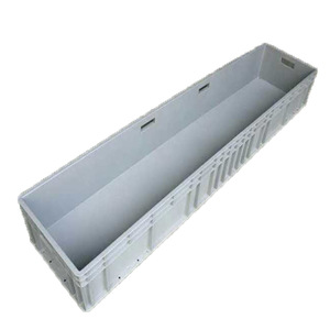 Gray Plastic Logistics Box 1800x400x340mm <b>Stackable</b> Turnover <b>Crate</b> For Turtle And Shrimp Farming Factories - Product Image 1