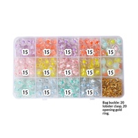 Kit de fabrication de bijoux en perles acryliques DIY avec ciseaux et fermoirs mousquetons, ensemble de perles artisanales florales colorées pour la création de bracelets