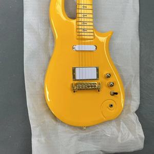 Chitarra Elettrica a <span class=keywords><strong>6</strong></span> Corde Gialla Solida con Pickup HS e Hardware Dorato, Spedizione Rapida - Product Image 2