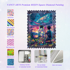 Kit de Pintura de Diamantes 5D DIY de Resina Cuadrada de 19.69x27.56 Pulgadas, Mosaico Artístico de Cielo Nocturno con Diamantes, Decoración de Pared con Arte de Diamantes Completo - Product Image 1