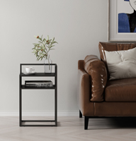 Table basse centrale en métal convertible et extensible, design nordique moderne et simple, avec structure en acier, pour salon, vente en gros Chine