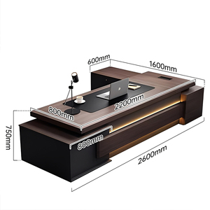 โต๊ะผู้บริหารรูปตัวแอลทันสมัยสำหรับสำนักงานโต๊ะเจ้านายเฟอร์นิเจอร์ธุรกิจระดับไฮเอนด์ - Product Image 6