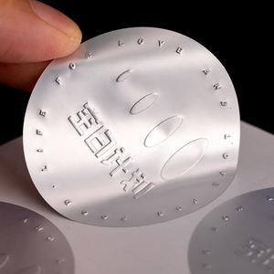 Etiquetas Adhesivas Redondas Personalizadas con Logotipo 3D en Relieve Rosa, Impresión de Hojas de Etiquetas Impermeables, Venta al Por Mayor - Product Image 3