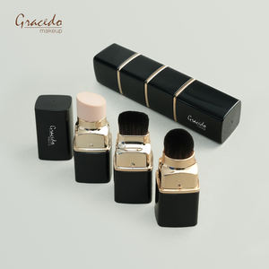 Pinceaux de maquillage de luxe OEM multifonctionnels, mini, portables, durables, abordables, pour le visage, format voyage, véganes, personnalisés, 3 en 1 - Product Image 2