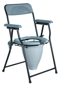 Silla de Ruedas Plegable Portátil con Respaldo de Plástico a Rayas, Ayuda de Movilidad Plegable para el Cuidado en el Hogar y Dormitorio - Product Image 3