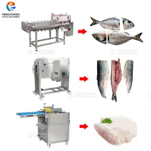 Automatico di Pesce Testa di Taglio Filetto di Sfilettatura Macchina Della Pelle Rimuovere Peeling Macchine Per La Lavorazione