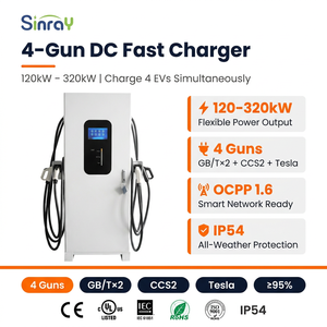Borne <span class=keywords><strong>de</strong></span> <span class=keywords><strong>Recharge</strong></span> Rapide Universelle DC 320KW 4 Connecteurs Multi-Protocoles (GBT, CCS2, <span class=keywords><strong>Tesla</strong></span>) avec Grand Écran 10 Pouces en Métal pour Véhicules Électriques - Product Image 1