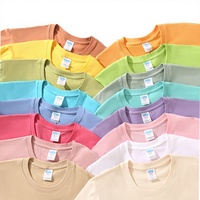 T-shirt uni en coton 200g à manches courtes, coloré, pour uniforme de classe ou tenue de travail, vente en gros à prix abordable