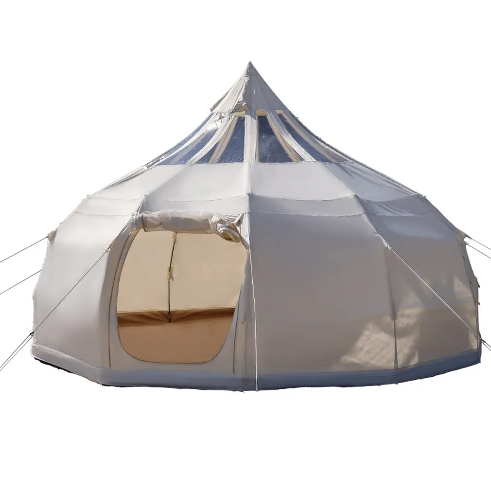 Tente de cloche de ciel étoilé imperméable une chambre à coucher tentes de structure de tissu d'Oxford camping extérieur hexagonal résistant pour 8 p