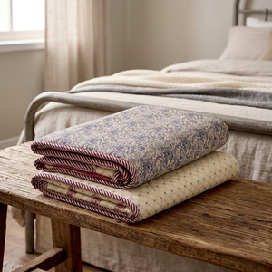 PRABHAVA Jaipuri - Cubrecama Reversible de Algodón Índigo con Estampado a Mano, Colcha de Doble Cara para el Hogar - Product Image 2
