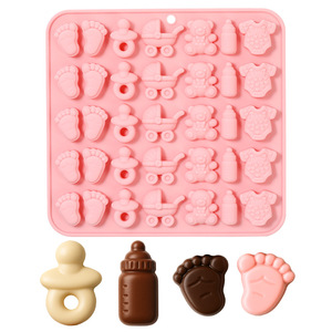 Nouveau style Moule à <span class=keywords><strong>chocolat</strong></span> en silicone pour série de sucettes de voiture mère-enfant, résistant à la chaleur et de qualité alimentaire, facile à démouler - Product Image 1