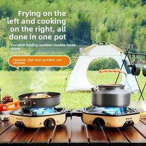 Réchaud <span class=keywords><strong>de</strong></span> camping pliable portable à double brûleur au <span class=keywords><strong>butane</strong></span> Sendema pour usage extérieur - Product Image 2