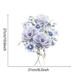 Autocollant mural de <span class=keywords><strong>toilette</strong></span> fleur violette, <span class=keywords><strong>papier</strong></span> <span class=keywords><strong>peint</strong></span> de décoration de baignoire de salle de bain, autocollant en PVC auto-adhésif - Product Image 6