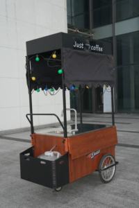 Conception personnalisée de rue <span class=keywords><strong>mobile</strong></span> Chariot de vente de café de vélo de nourriture Tricycle de café Chariot de café - Product Image 3