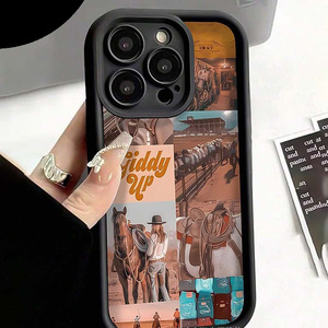 Desert Girl Horse Riding para <span class=keywords><strong>Apple</strong></span> 16/15/14 High Bamboo Ladder Funda de teléfono de TPU para <span class=keywords><strong>Iphone13</strong></span>/12/11 Incluye agarre para teléfono - Product Image 4