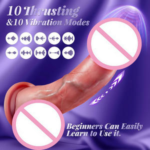 Mainan seks dewasa Dildo getar teleskopik elektrik silikon lunak produk masturbasi wanita - Product Image 5