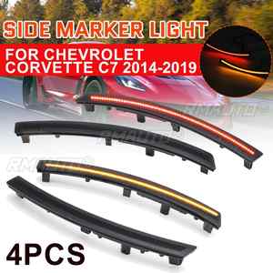 Lot de 4 feux de position latéraux LED fumés pour pare-chocs avant et arrière de voiture Chevrolet Corvette C7 2014-2019 - Product Image 1