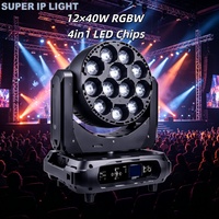 Luz Móvil de Cabeza Giratoria de 550W con 12 LED de 40W 4 en 1 para Fiestas, Bodas y Conciertos, Motor Trifásico, Sonido RDM, Auto CTO, RGBW, Zoom Wash