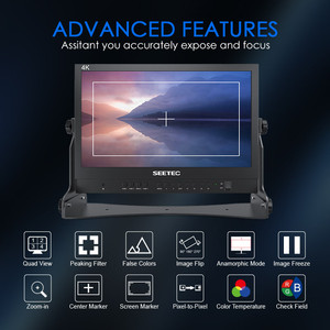 Moniteur de diffusion SEETEC ATEM156 15,6 pouces 1080P IPS, entrée/sortie HDMI <span class=keywords><strong>4K</strong></span>, multi-vue pour la <span class=keywords><strong>production</strong></span> en <span class=keywords><strong>studio</strong></span> et sur le terrain - Product Image 3